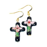 Earrings Cross Beaded Charm