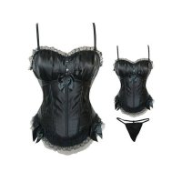 Corset Black with Removable Shoulder Straps