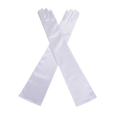 Gloves White Satin Long and Glamrous