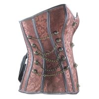 Steel Boned Corset Brown with Hinges Also Plus Sizes
