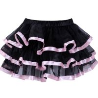 Skirt Short Tiered Chiffon with a Touch of Color Ribbon Edges