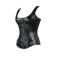 Corset Black Spandex with Glittering Crystals