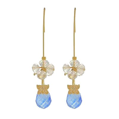 Earrings Blue Crystal Drop