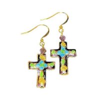 Earrings Beaded Cross