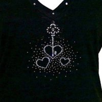 T-Shirt Rhinestone Key To My Heart by Sabrina Barnett