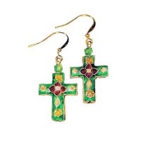 Earrings Beaded Cross