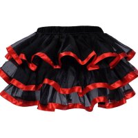 Skirt Short Tiered Chiffon with a Touch of Color Ribbon Edges