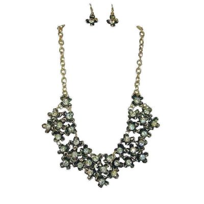 Jewelry Set Floral Explosion Necklace and Earrings