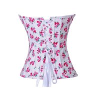 Corset White Floral Denim Fabric