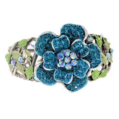 Bracelet Teal Floral Enchantment Bangle