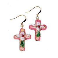 Earrings Cross Beaded Charm