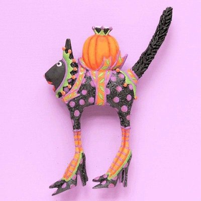 Lapel Pin Halloween Cat Couture