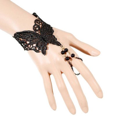 Bracelet Butterfly Delight in Black Lace