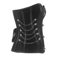 Steel Boned Steam Punk Corset Black with Chains