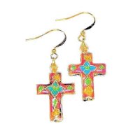 Earrings Beaded Cross