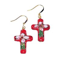 Earrings Cross Beaded Charm