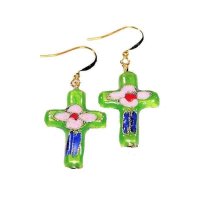 Earrings Cross Beaded Charm