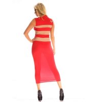 Red Dress with Optical Illusion