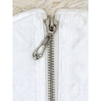 Bridal Corset Steel Boned Underbust White with Zipper
