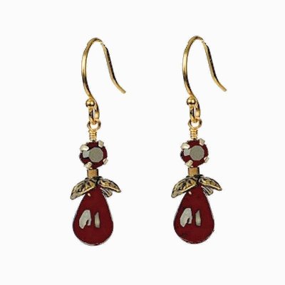 Earrings Garnet Drop