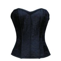 Steel Boned Corset Black with Hook and Eye Closures