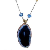 Pendant Necklace Blue Gemstone