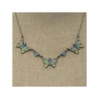 Butterfly Necklace Opal Gemstones and Crystals