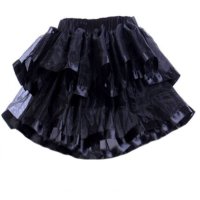 Skirt Short Tiered Chiffon with a Touch of Color Ribbon Edges