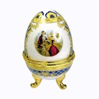 Watch with Crystals in Porcelain Egg Gift Box