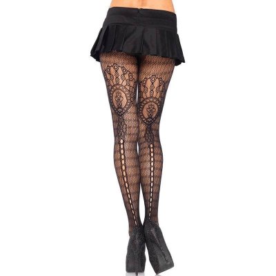 Black pantyhose with designs hotsell