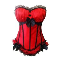 Corset Red with Side Zipper and Removable Straps