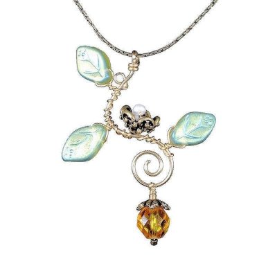 Pendant Necklace Topaz Drop Nest