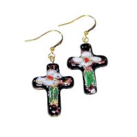 Earrings Cross Beaded Charm