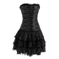 Corset Set Black Lace Corset and Skirt