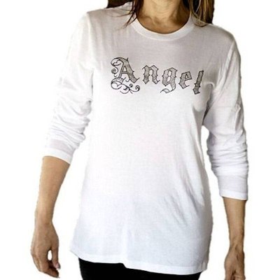 T-Shirt Angel and Cross Rhinestone by Sabrina Barnett