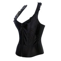 Corset Black in Halter Style with Key Charm