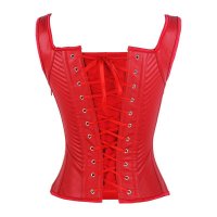 Corset Red Soft Fabric with Brad Trim