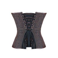 Steel Boned Corset Brown Also in Plus Sizes