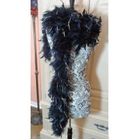 Feather Boa Black and Silver for your Costume