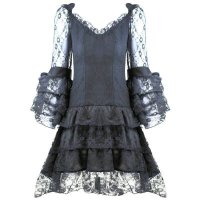 Corset Dress Silver Jumper and Black Lace Dress