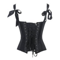 Corset Black with Pink Center Panel