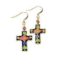 Earrings Beaded Cross