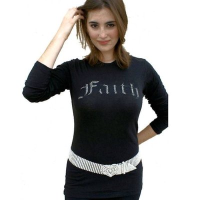 T-Shirt Rhinestone Faith by Sabrina Barnett