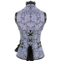 Steel Boned Corset Steam Punk Silver Also Plus Sizes